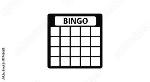 Black and white bingo card design with a bold silhouette