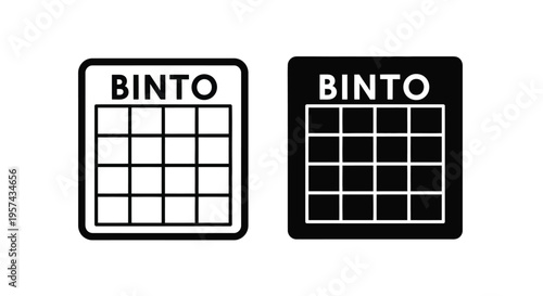Two bingo cards one white and one black presented as a silhouette