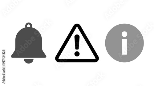 Three Cautionary Symbols for Alerts and Information