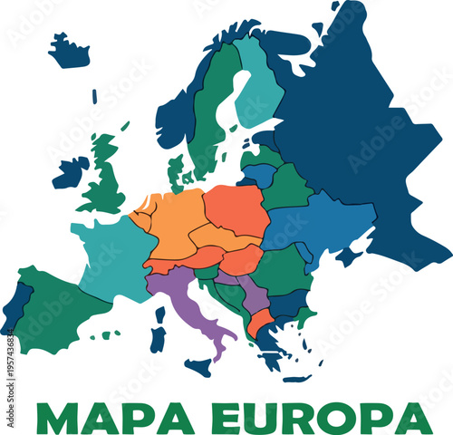 mapa europa logo icon vector white background