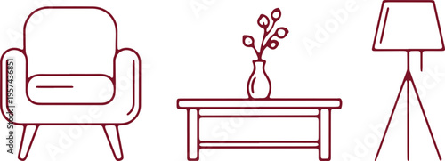 Cozy living room corner setup with armchair, table, and floor lamp