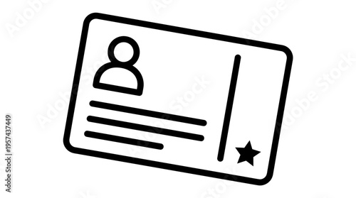 Simple Icon of an Identification Card