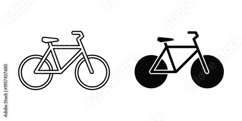 minimalist tandem and cargo bicycle flat design vector illustration