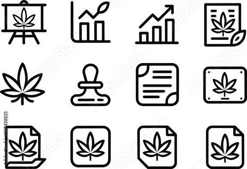 Set of 10 cannabis business icons vector