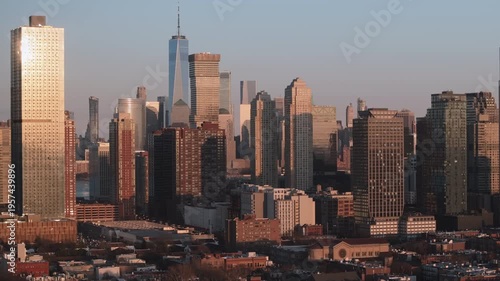 Aerial view of Jersey City and Lower Manhattan