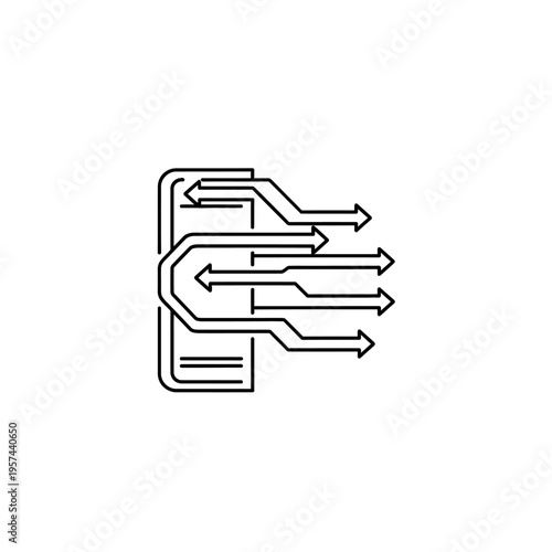 Digital Data Flow and Connectivity Icon: Smartphone with Arrows