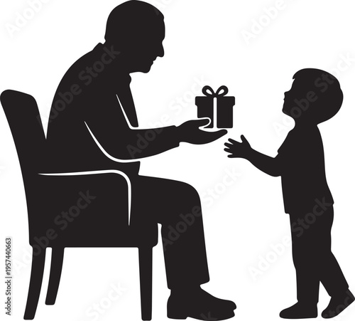 Father's Day 2026 Silhouette Collection, Happy Fathers Day June 21 Vector Art, Dad and Child Black Graphics, Father Love Logo Design Elements