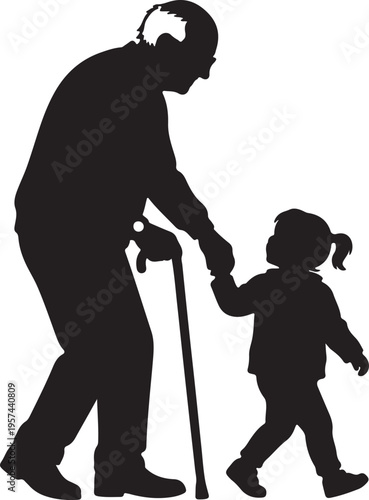 Father's Day 2026 Silhouette Collection, Happy Fathers Day June 21 Vector Art, Dad and Child Black Graphics, Father Love Logo Design Elements