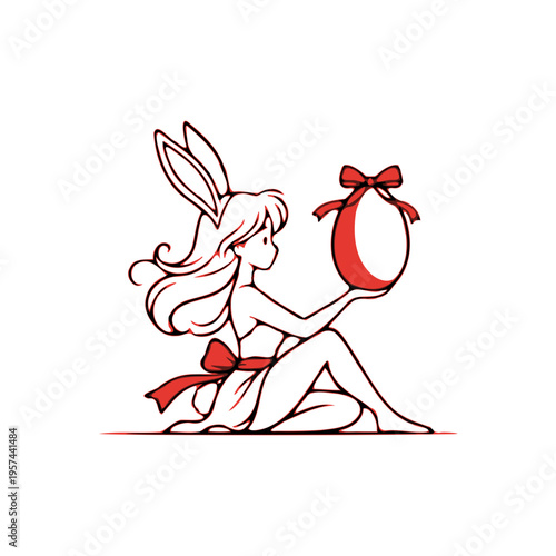 bunny with easter egg
