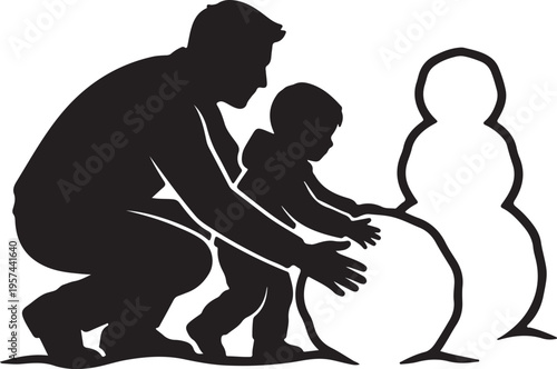 Father's Day 2026 Silhouette Collection, Happy Fathers Day June 21 Vector Art, Dad and Child Black Graphics, Father Love Logo Design Elements