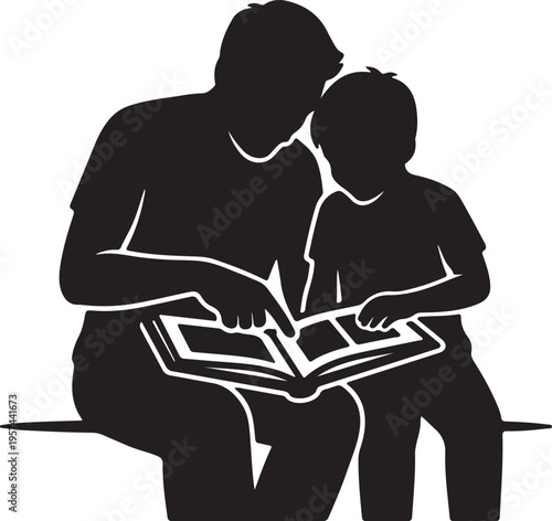 Father's Day 2026 Silhouette Collection, Happy Fathers Day June 21 Vector Art, Dad and Child Black Graphics, Father Love Logo Design Elements