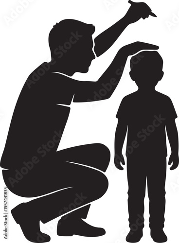 Father's Day 2026 Silhouette Collection, Happy Fathers Day June 21 Vector Art, Dad and Child Black Graphics, Father Love Logo Design Elements