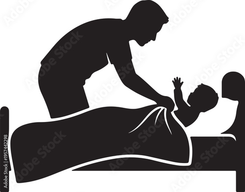 Father's Day 2026 Silhouette Collection, Happy Fathers Day June 21 Vector Art, Dad and Child Black Graphics, Father Love Logo Design Elements