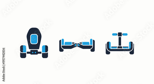 Modern electric personal mobility devices including self-balancing scooters, hoverboards, and small urban transport vehicles