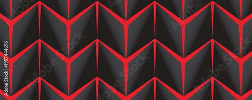 Dark hexagon abstract technology background with bright red flashes below the hexagon. Vector hexagon abstract technology background.