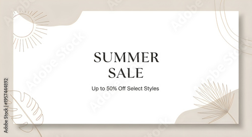 Summer sale banner white background 