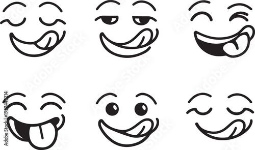 Delicious emoji face with tongue out for food reactions, social media and chat use