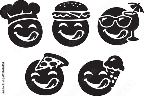 Cute hungry emoji face for tasty food reactions, chat apps and digital expression use