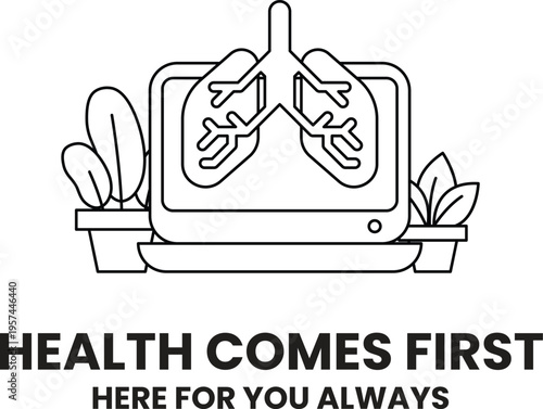 Lungs appear on a laptop screen