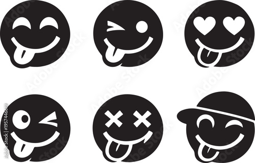 Cute yummy face emoji for restaurant apps, food delivery and tasty social reactions