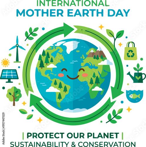 Earth Day Sustainable Planet Conservation.