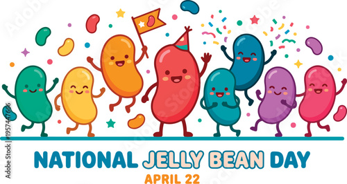 Colorful Jelly Beans Celebrating National Day.