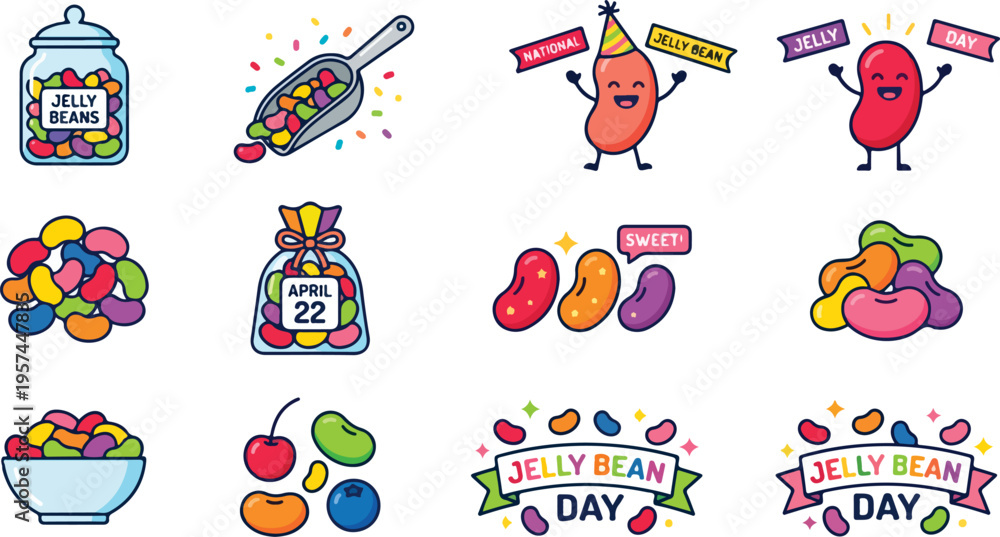 Fototapeta premium Colorful Jelly Beans Sweet Treats.
