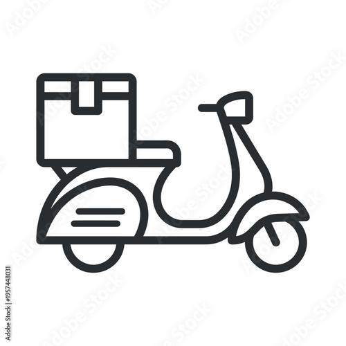 A scooter with a box on the back Vector