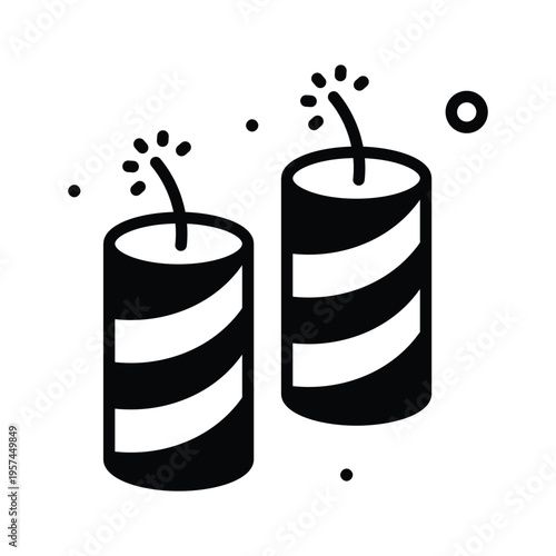 A trendy glyph icon of firecracker, prank explosion