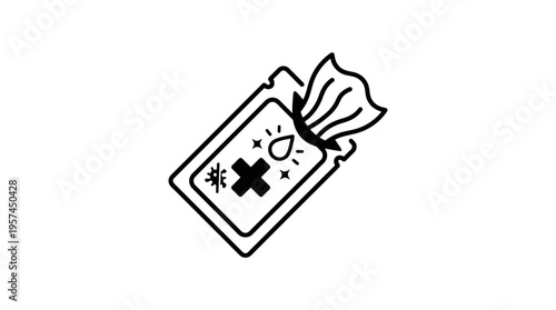 Antiseptic Wipe Icon Pictogram Sanitizing Towelette
