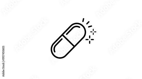 Shiny Capsule Icon on White Background