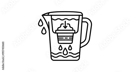 Water Filter Pitcher Outline