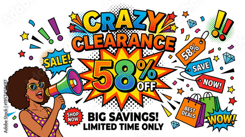 Crazy Clearance Sale Advertisement with 58% Off