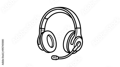 Black and White Headset Graphic