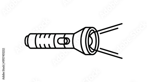 Minimalist Black and White Flashlight Outline