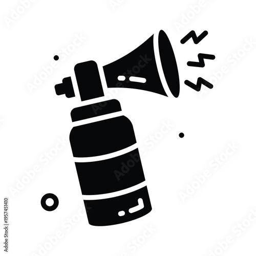 Latest glyph icon of air horn loud prank sound gadget
