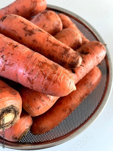very fresh organic carrots bunch