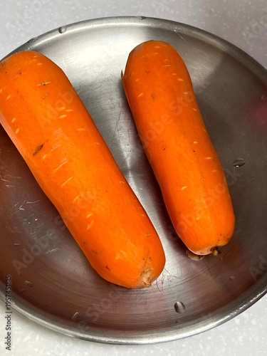 very fresh organic carrots bunch