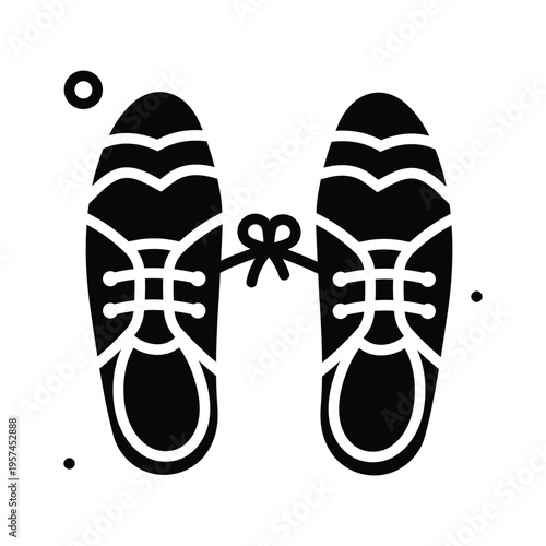 Premium glyph icon representing funny shoes prank concept