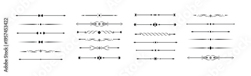Vintage decorative lines. text dividers. Line border separators Vintage dividers. Vector illustration