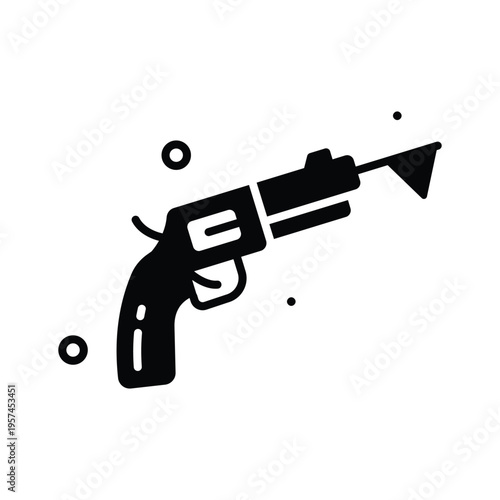 An editable glyph icon of toy gun prank prop