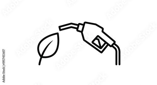 Fuel pump nozzle combined with a leaf representing eco friendly energy sources