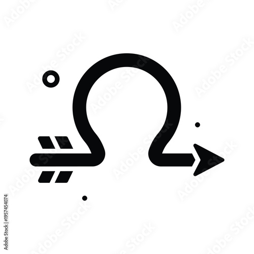 Easy to edit glyph icon of arrow headband prank accessory