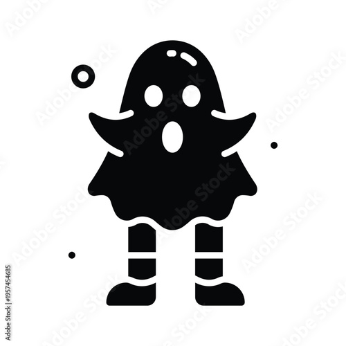 An amazing glyph icon showing ghost prank halloween character