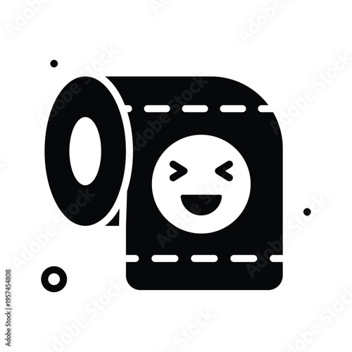 Trendy glyph icon of tissue roll used for prank joke
