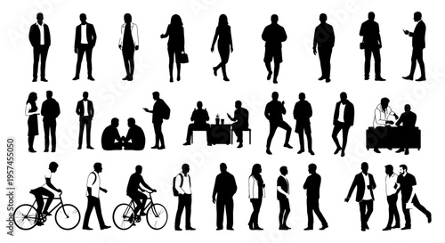 Set of human silhouettes in different poses