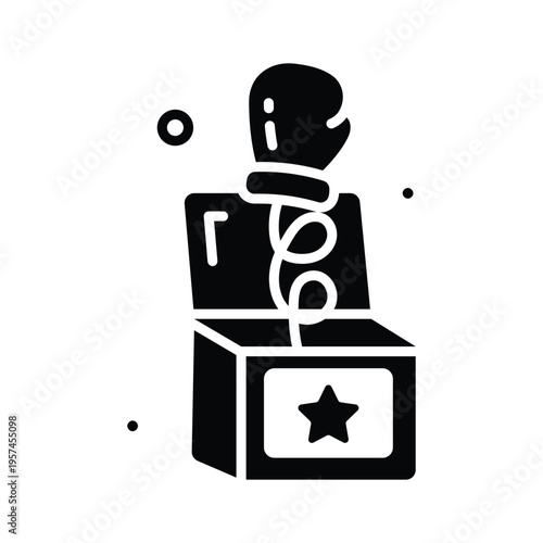 Visually engaging glyph icon of punch box surprise prank toy