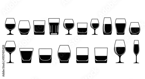 black cutlery silhouettes set simple