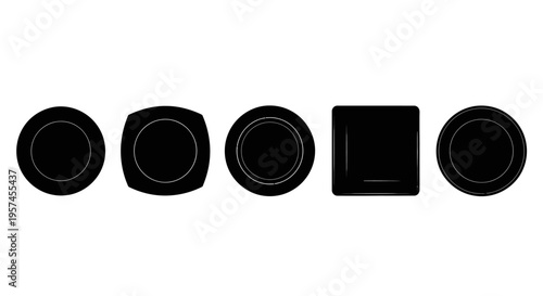 black cutlery silhouettes set simple