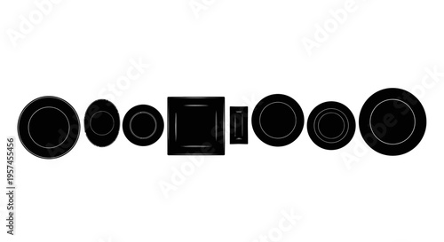 black cutlery silhouettes set simple